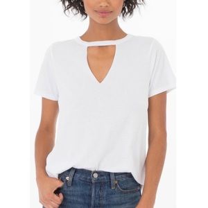 Lulu's Tops - NWOT White Choker Tee Lulu's Tops - NWOT White Choker Tee